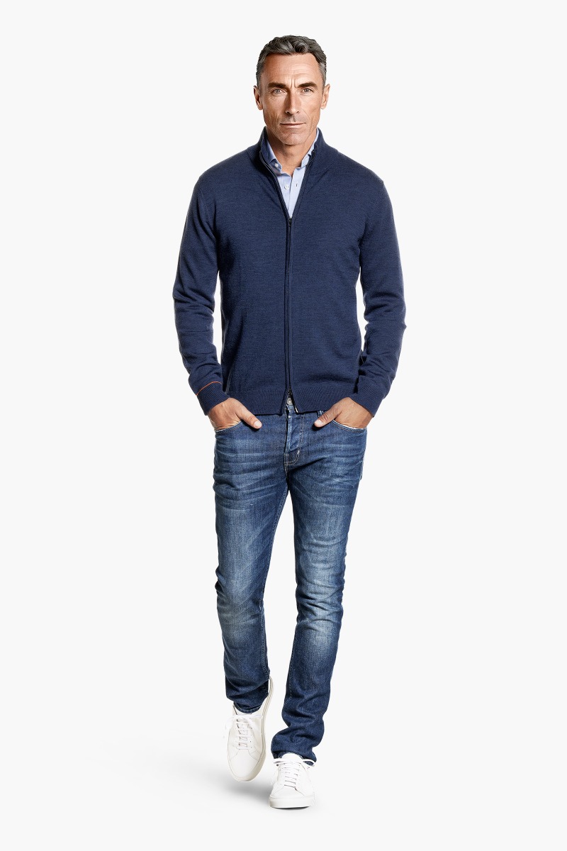 Joe Cardigan 2-Way Zip Summernight Navy