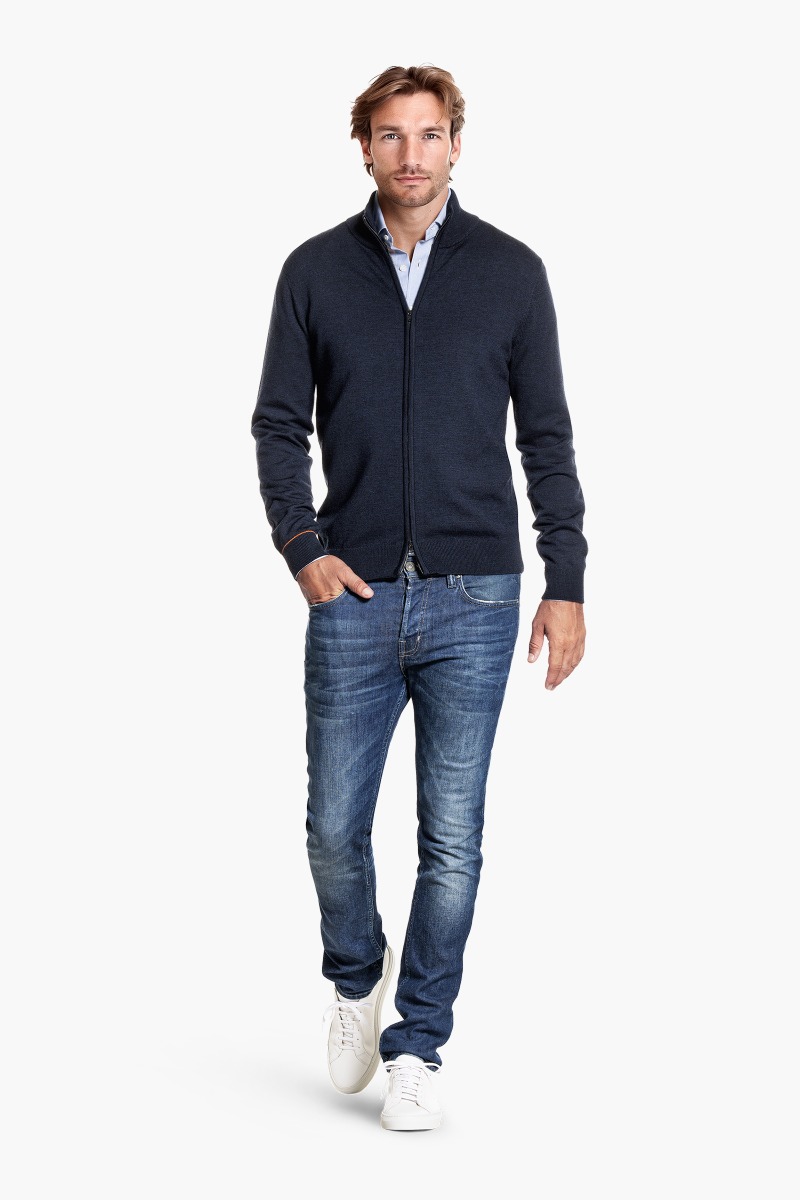 Joe Cardigan 2-Way Zip True Navy
