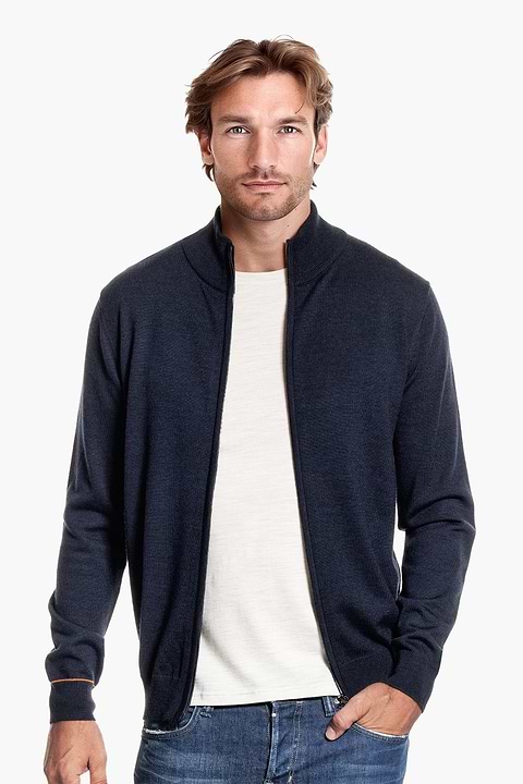 Joe Cardigan 2-Way Zip True Navy - Base Image