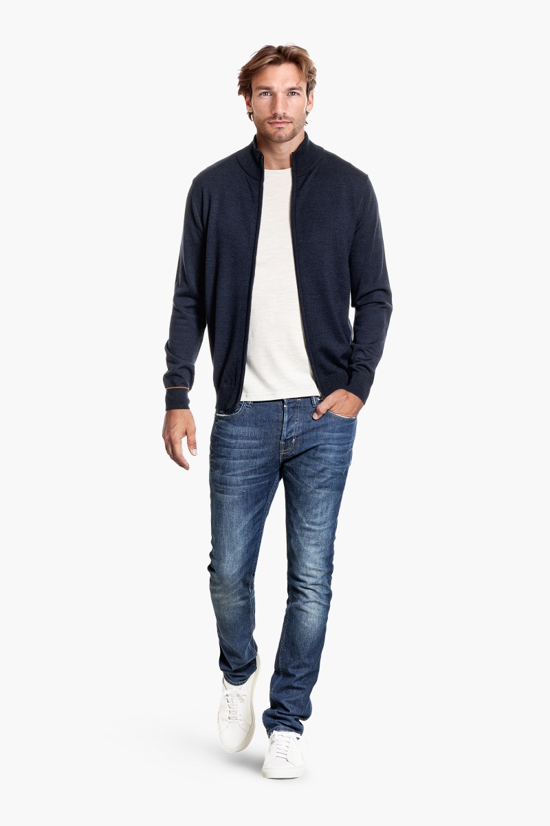 Joe Cardigan 2-Way Zip True Navy