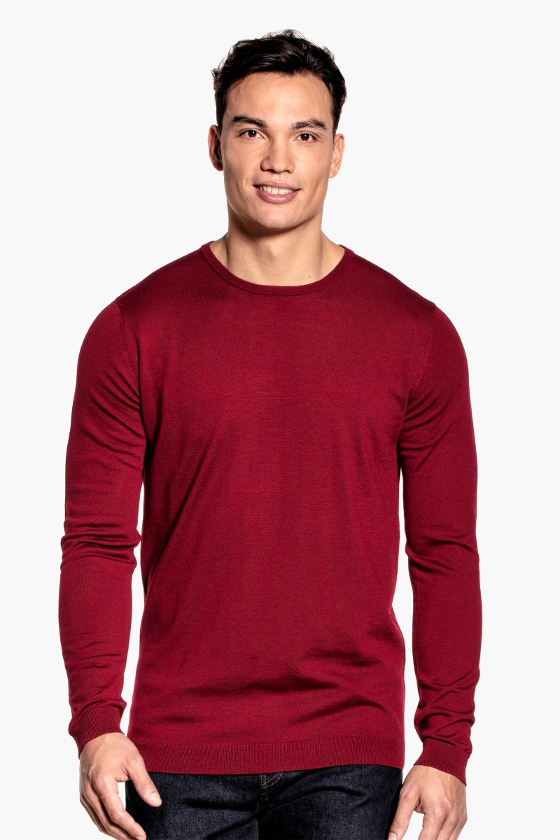 Joe Classic Crew Extra Long Burgundy Red