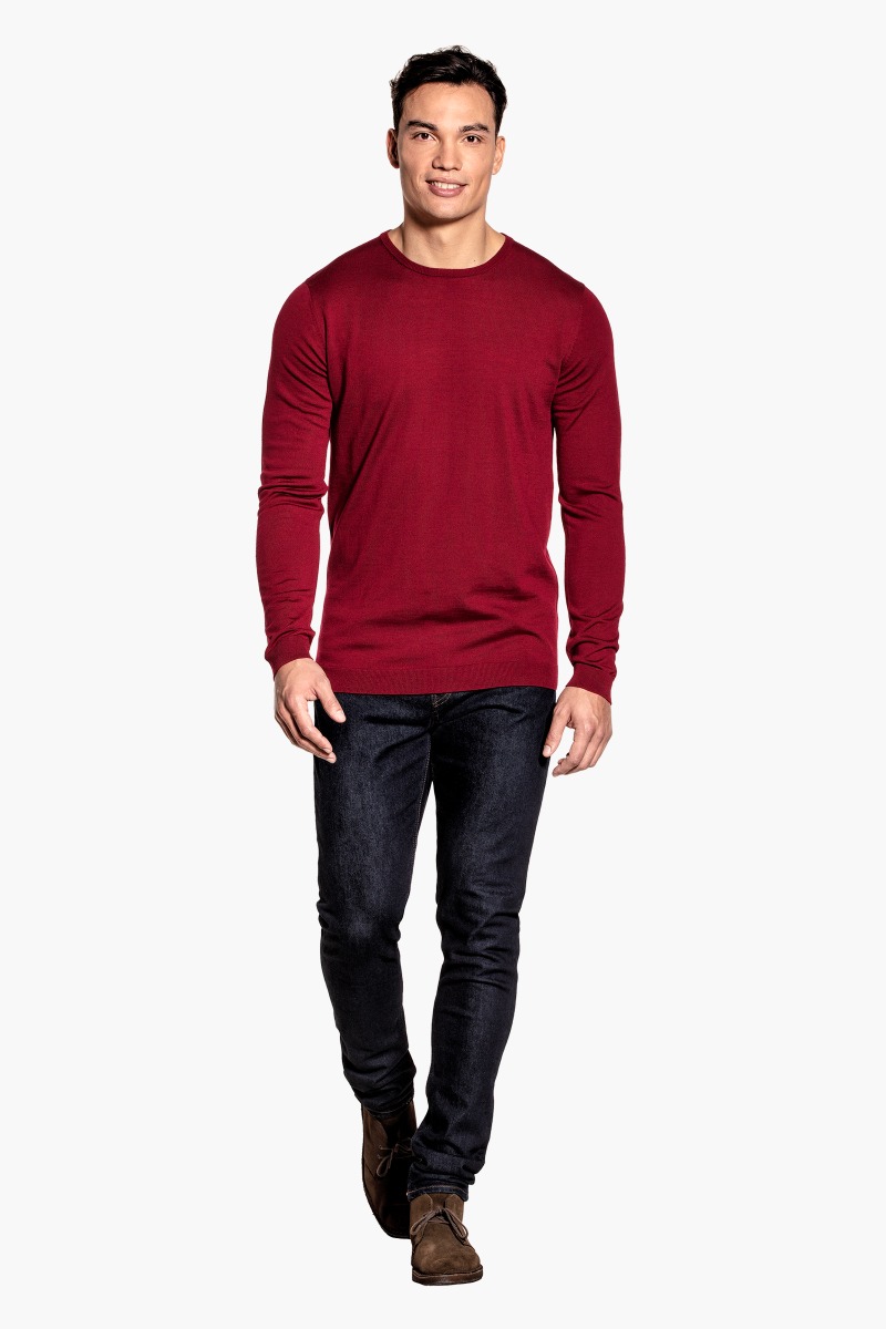 Joe Classic Crew Extra Long Burgundy Red