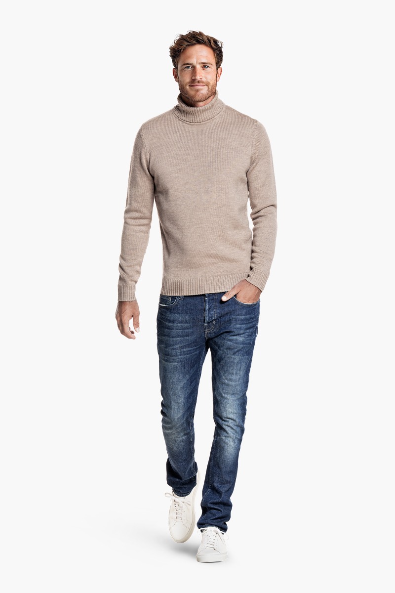 Col Neck Desert Beige