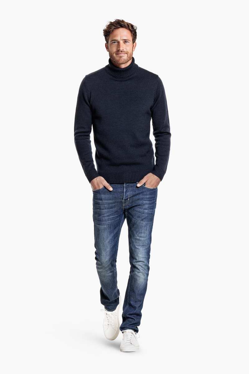 Col Neck True Navy