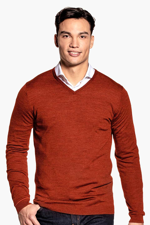 Joe V-neck Extra Long Copper Canyon - Base Image