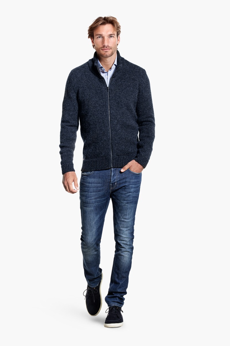 Jan Merino Vest Blauw