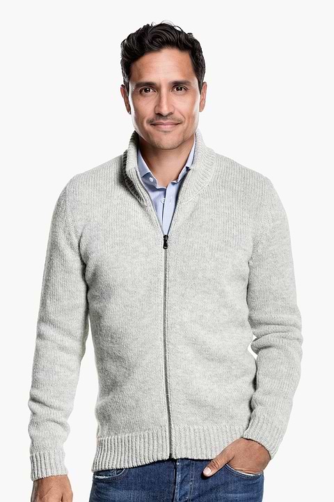 Jan Merino Vest Lichtgrijs - Base Image