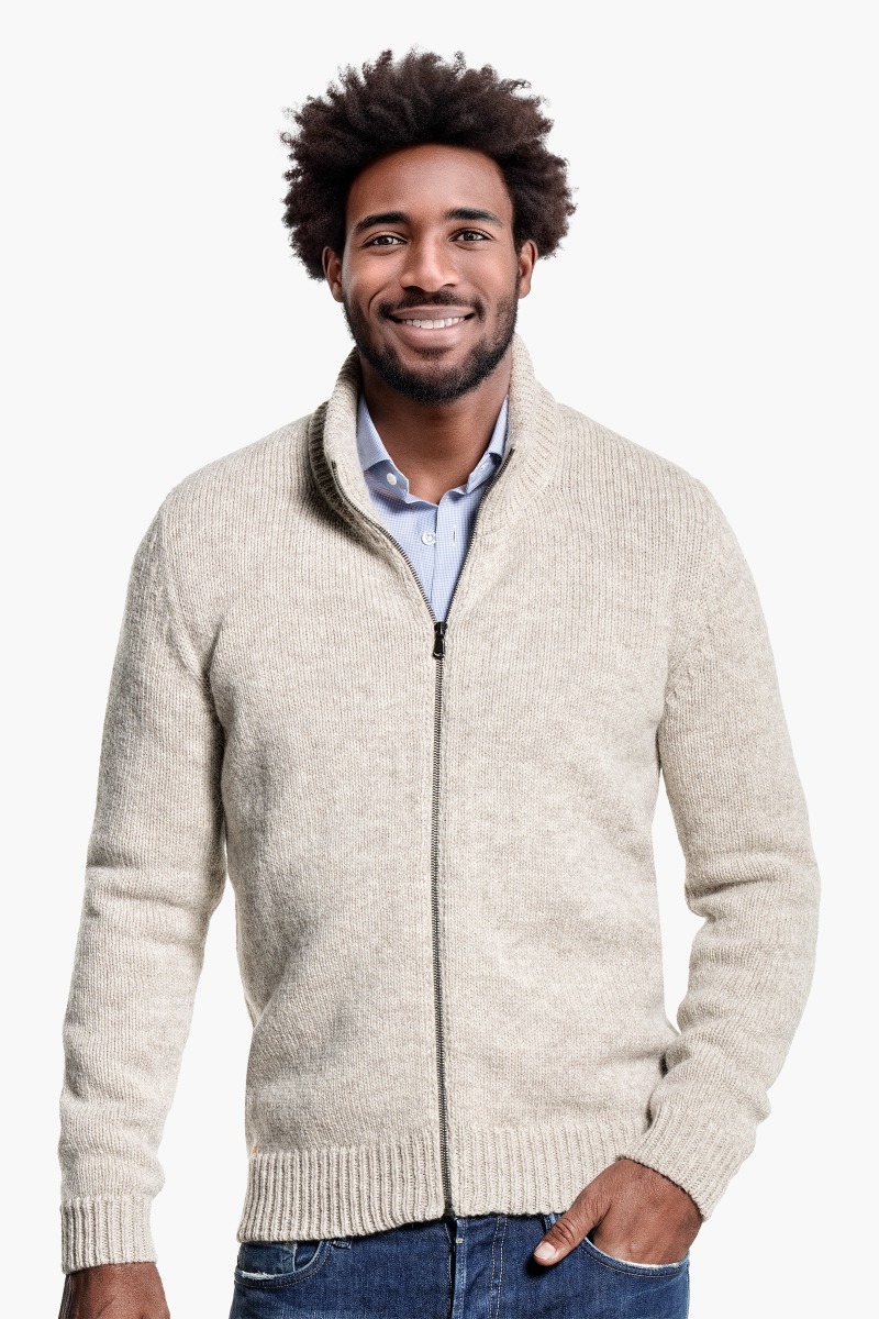 Jan Merino Vest Naturel Ongeverfd