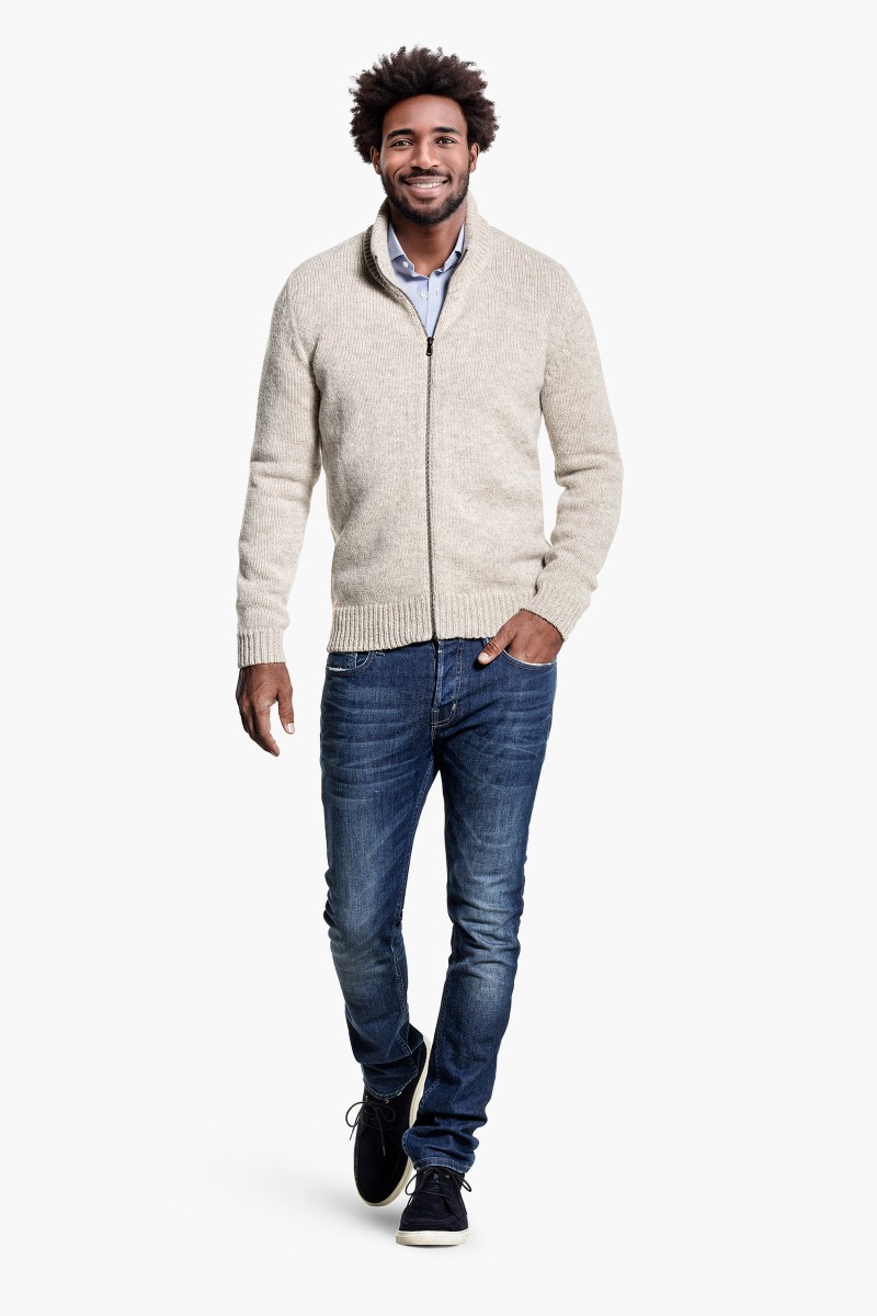 Jan Merino Vest Naturel Ongeverfd