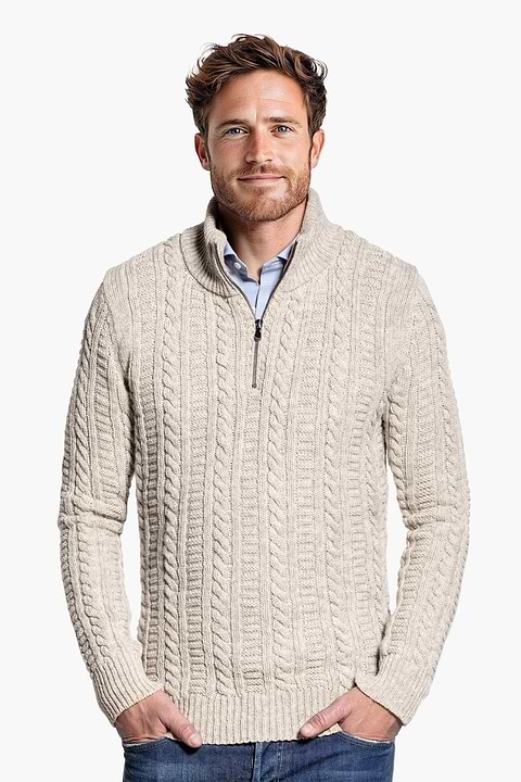 Jan Merino Visserstrui Naturel Ongeverfd - Base Image