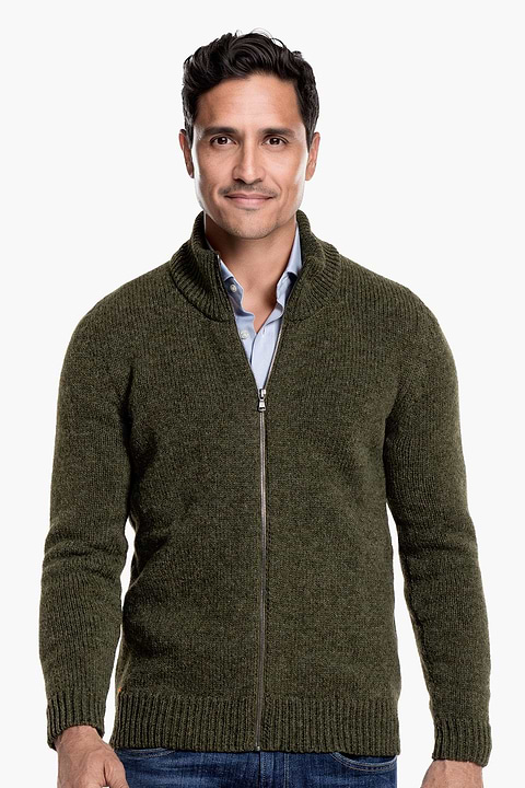 Jan Merino Vest Donkergroen - Base Image