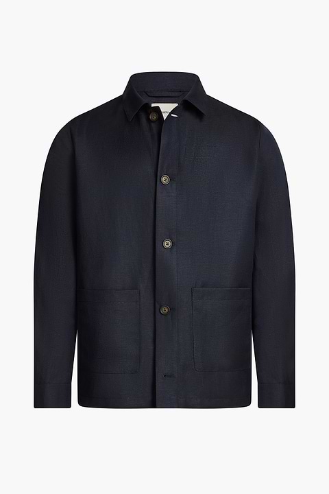 Wool Linen Overshirt Deep Navy - Base Image