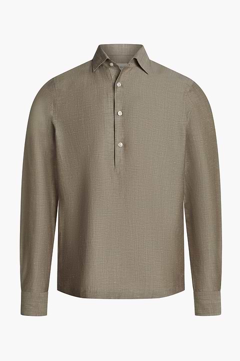 Popover Linen Shirt Desert Clay - Base Image