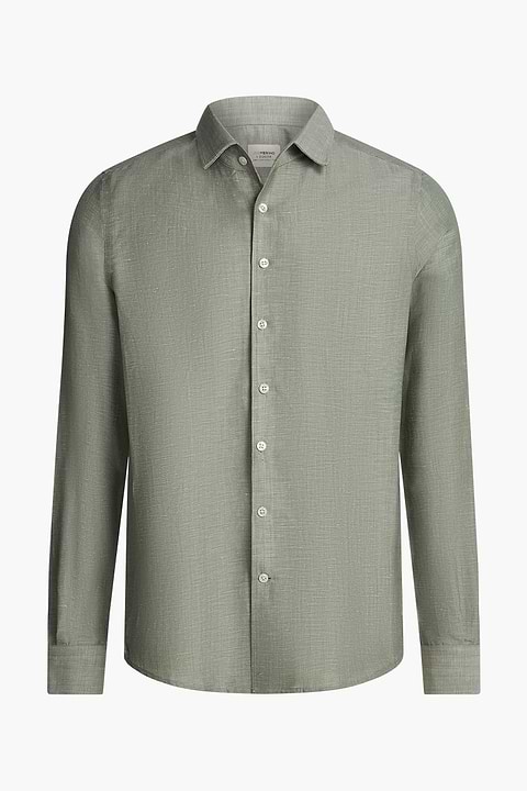 Wool Linen Shirt Clouded Green - Base Image