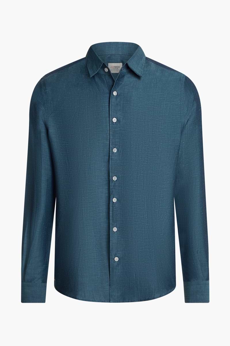 Wool Linen Shirt Deep Petrol