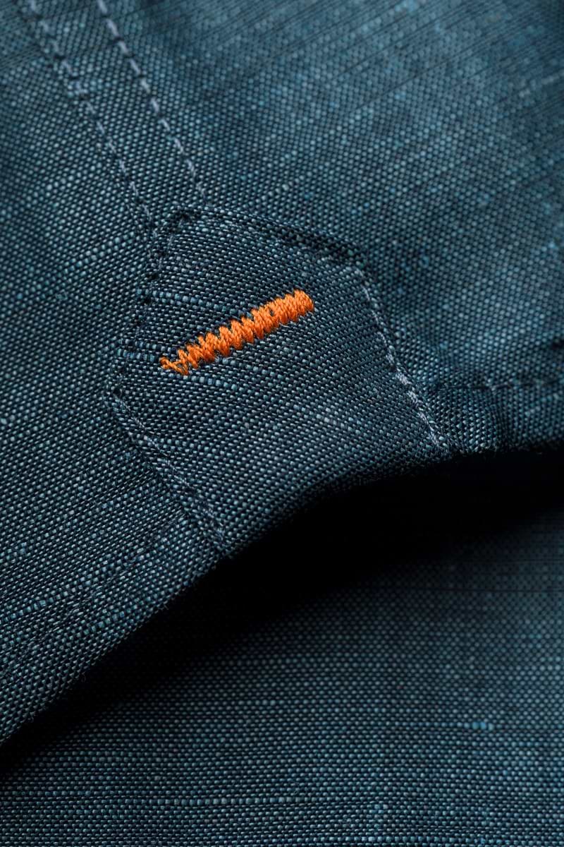 Wool Linen Shirt Deep Petrol