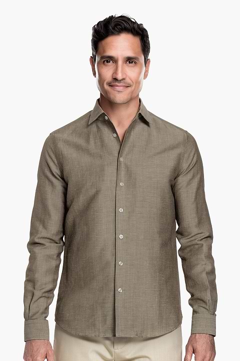 Wool Linen Shirt Desert Clay - Base Image
