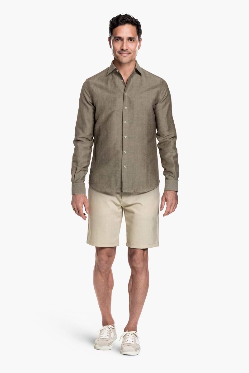 Wool Linen Shirt Desert Clay