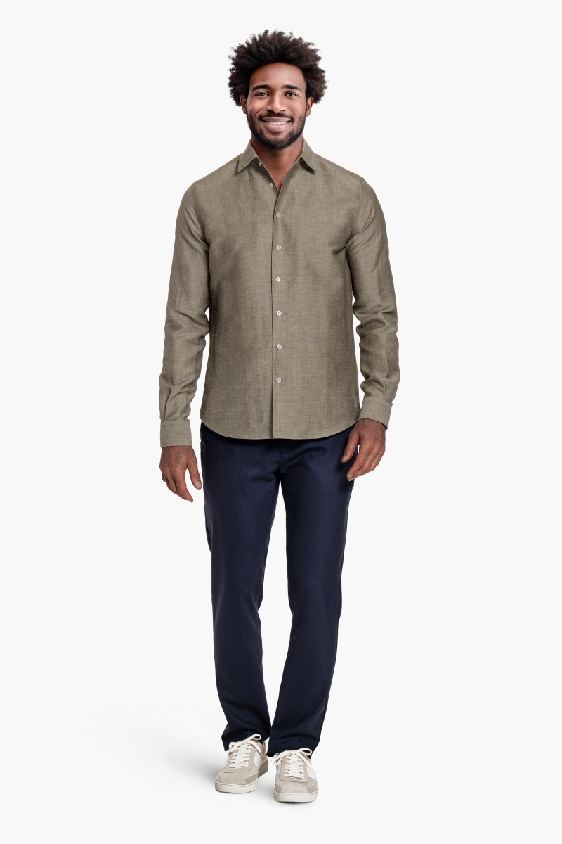 Wool Linen Shirt Desert Clay