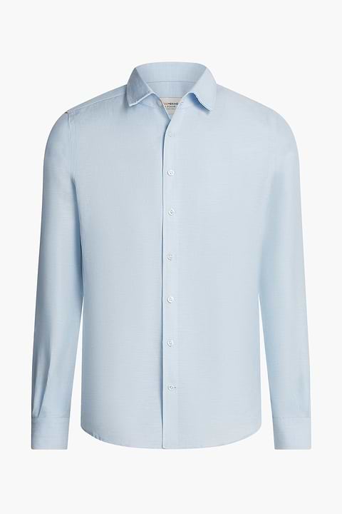 Wool Linen Shirt Foggy Blue - Base Image