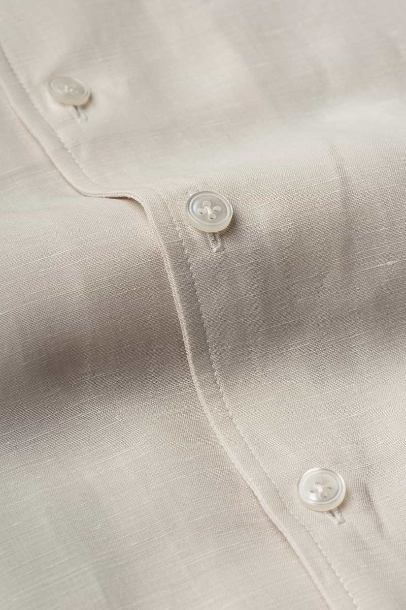 Wool Linen Shirt Light Beige