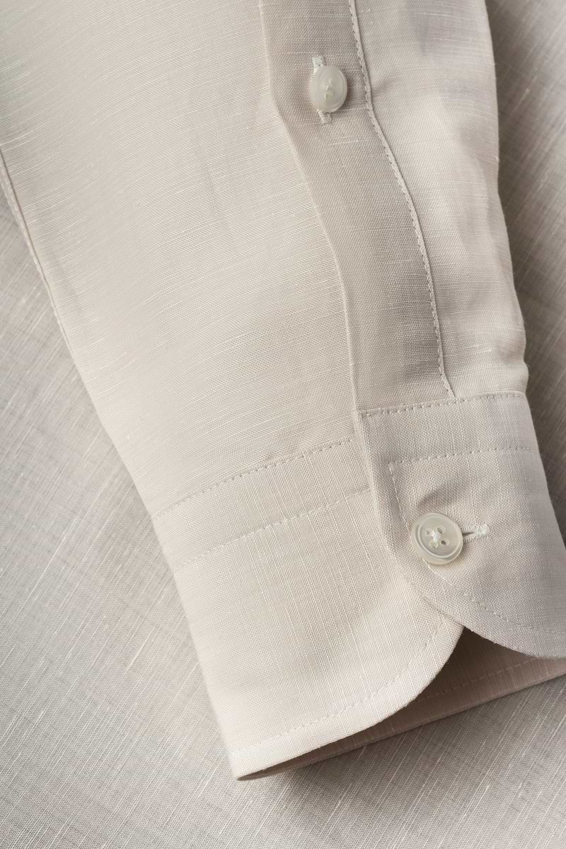 Wool Linen Shirt Light Beige