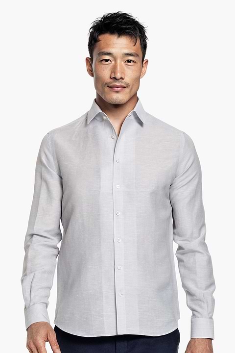 Wool Linen Shirt Light Iron - Base Image