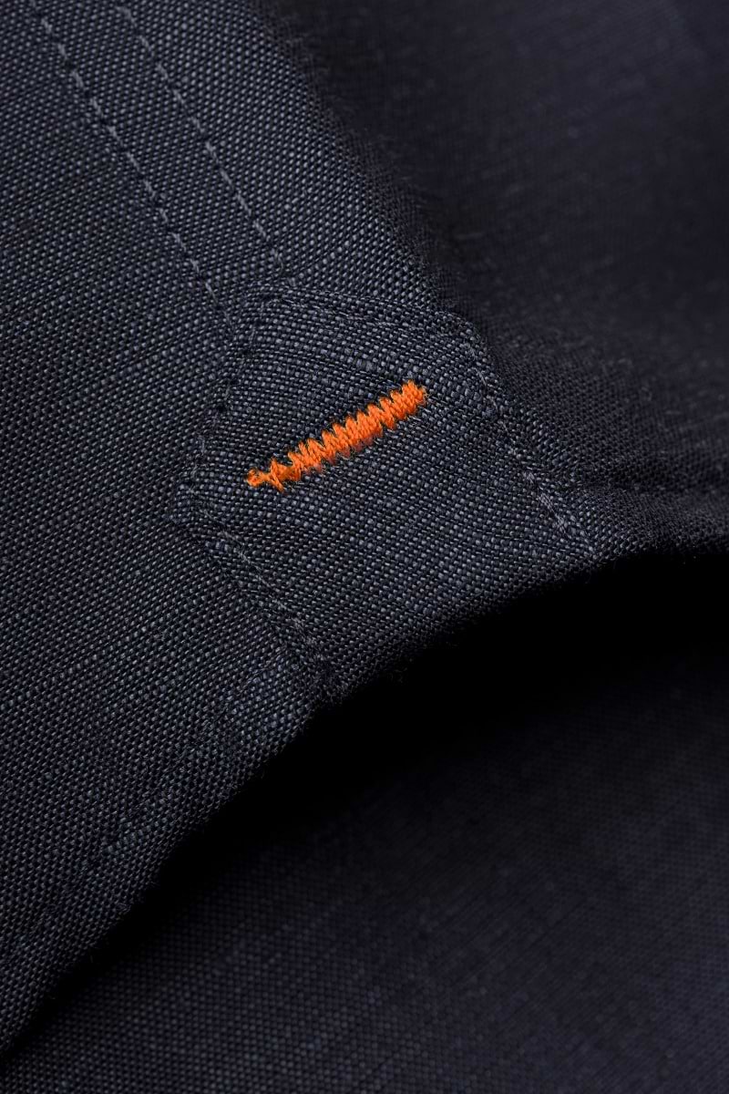 Wool Linen Shirt Midnight Blue