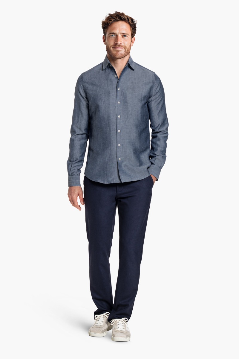 Wool Linen Shirt Raw Denim