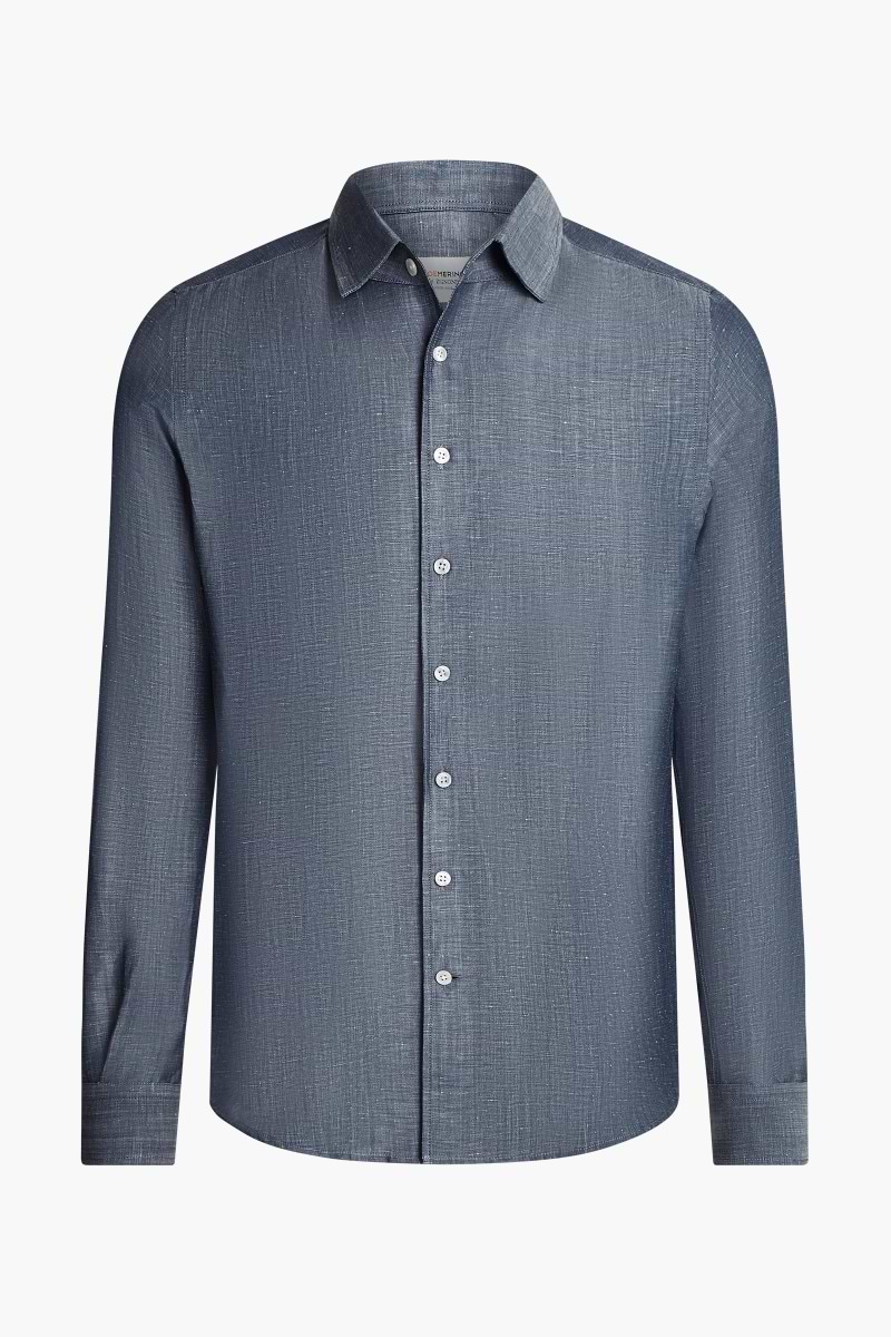 Wool Linen Shirt Raw Denim