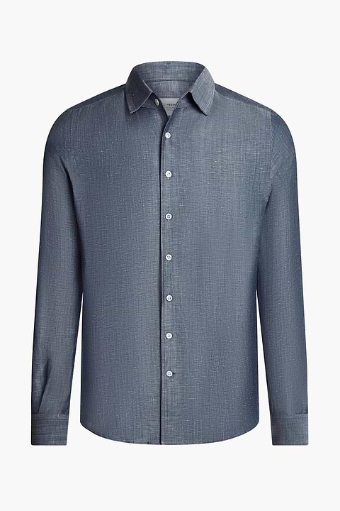 Wool Linen Shirt Raw Denim - Base Image