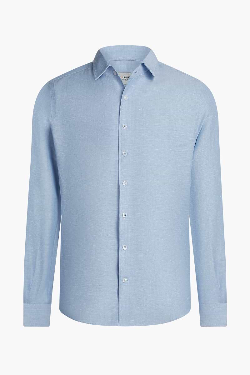 blue martini scottsdale dress code Classic Blue Linen-Blend Shirt main image 1