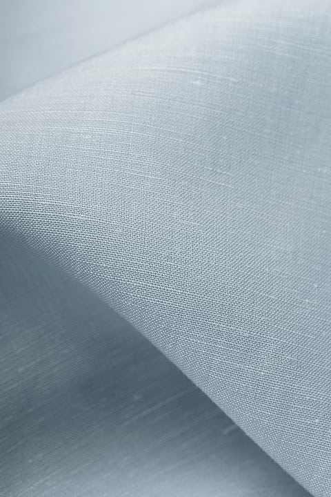 Wool Linen Shirt Mandarin Collar Foggy Blue - Base Image