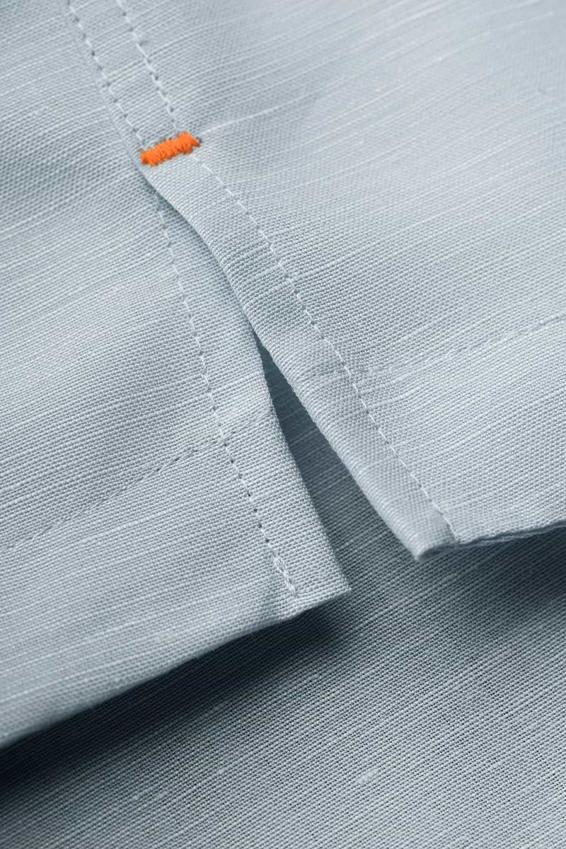 Short Sleeve Linen Shirt Foggy Blue