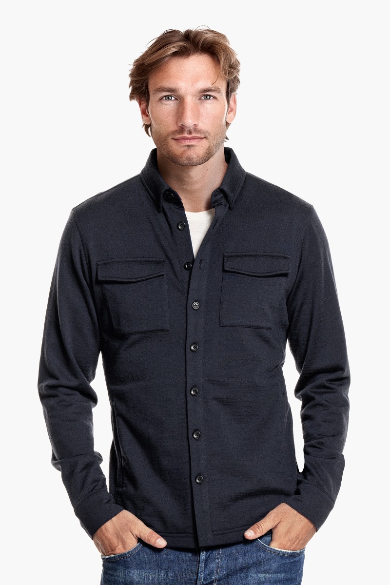 Joe Overshirt Pockets Blue Grey