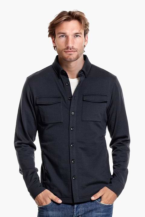 Joe Overshirt Pockets Blue Grey - Base Image