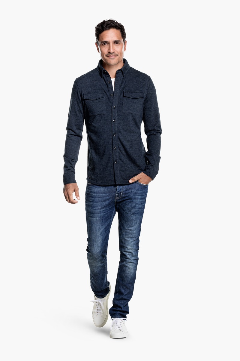 Joe Overshirt Pockets Blue Whale