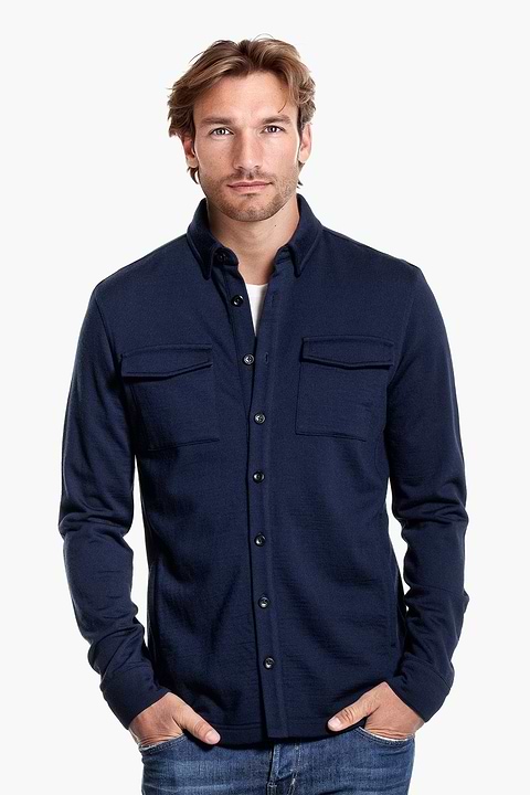 Joe Overshirt Pockets Navy Blue - Base Image