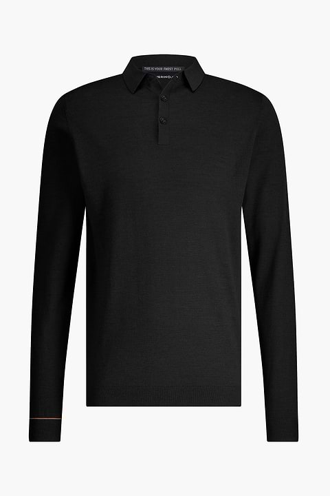Polo Pullover Deep Black - Base Image