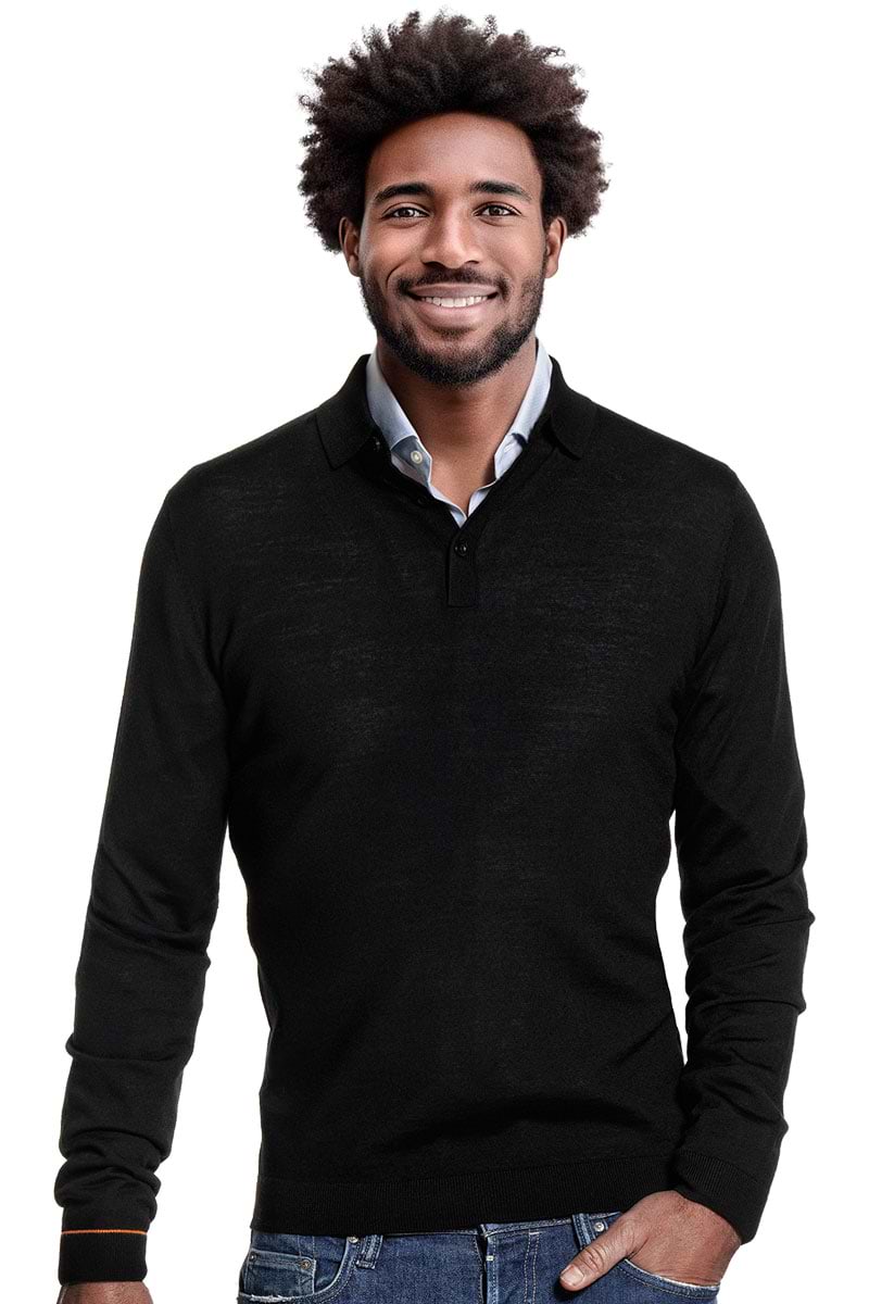 Polo Pullover Deep Black