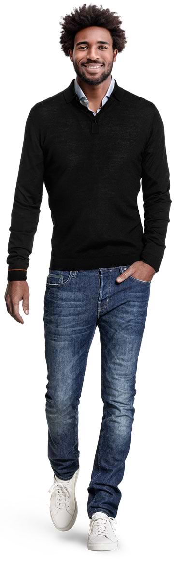 Polo Pullover Deep Black