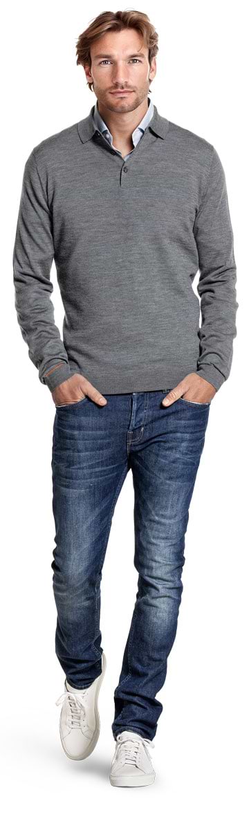 Polo Pullover Harvard Grey