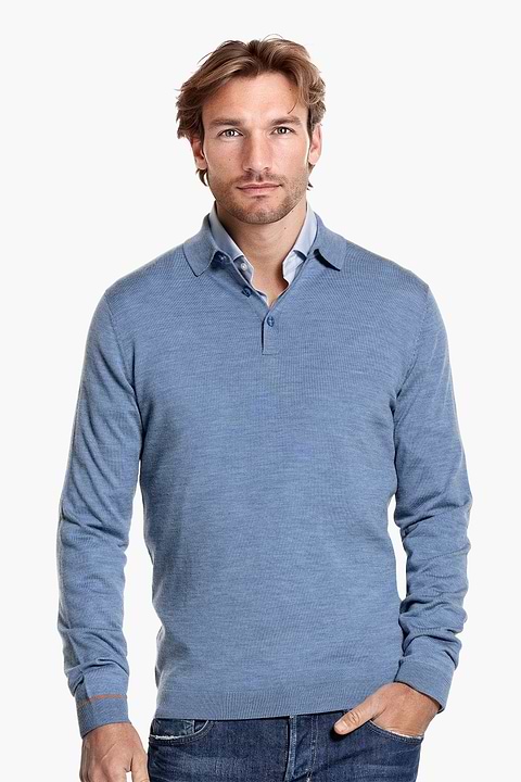 Polo Pullover Ice Blue - Base Image