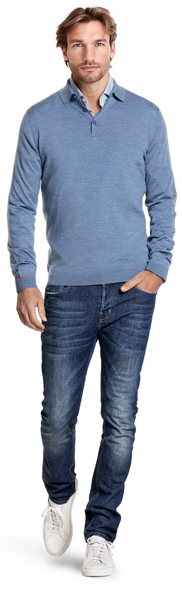 Polo Pullover Ice Blue