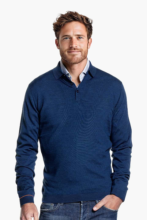Polo Pullover New Navy - Base Image