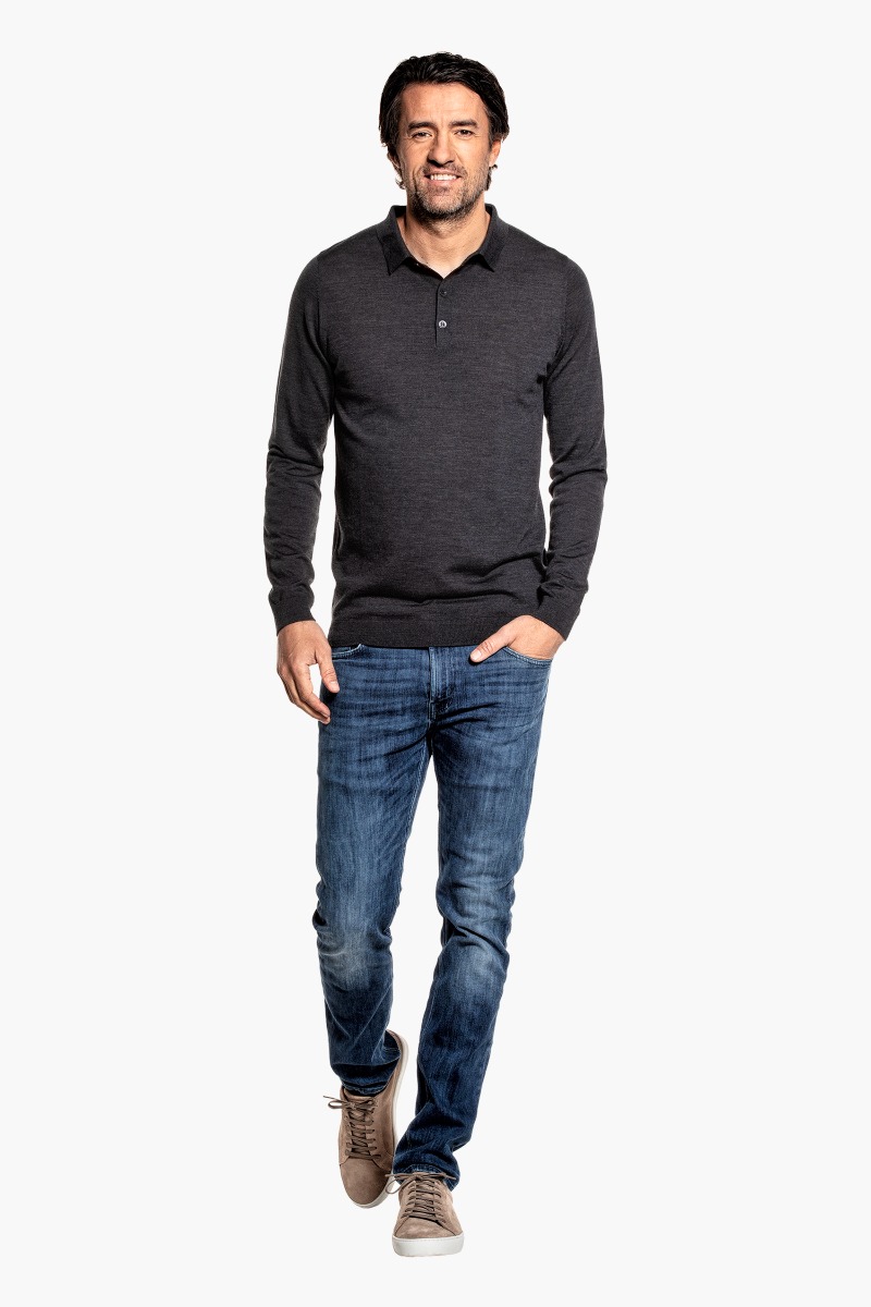 Riva Buttons Long Sleeve Antracite Grey