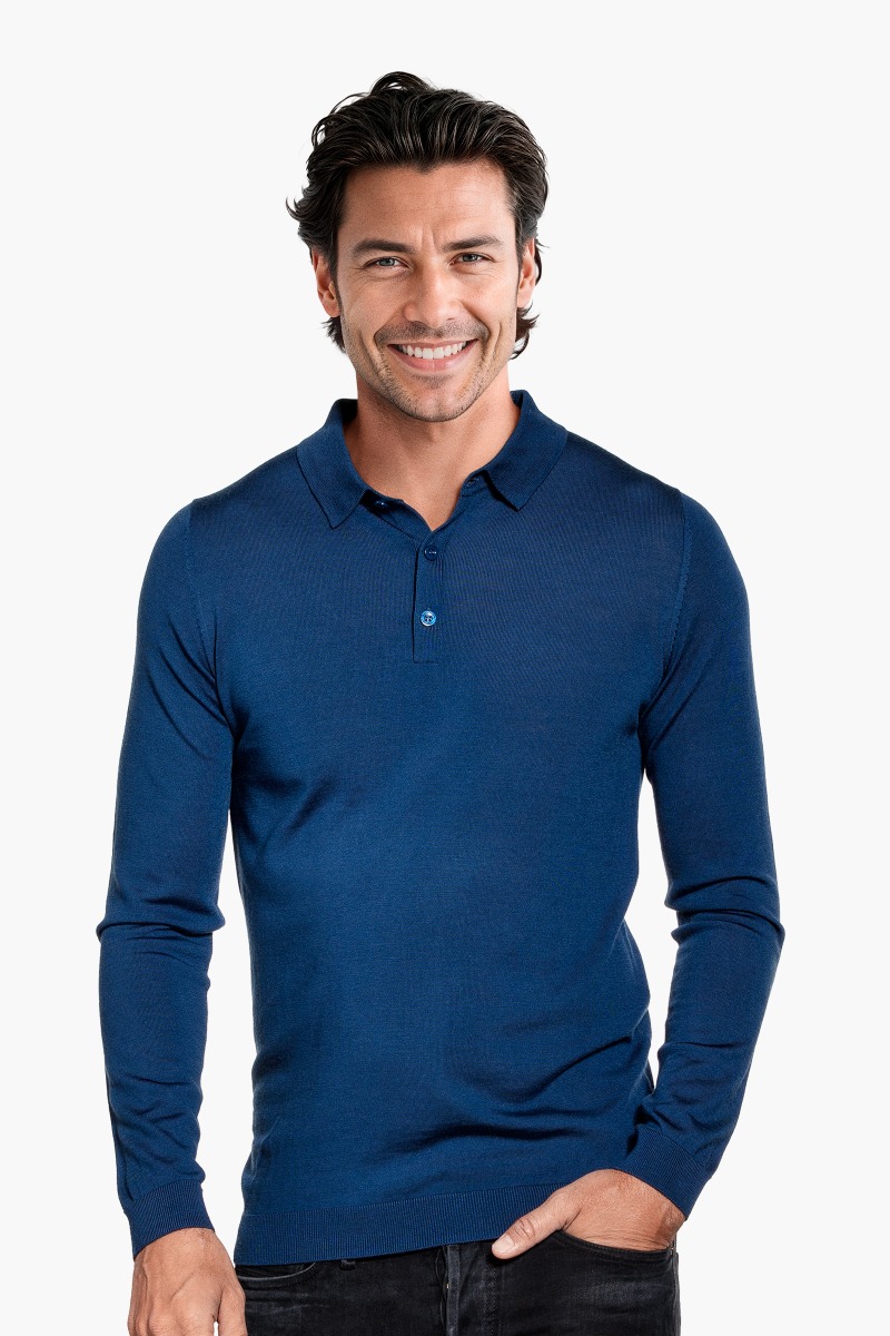 Joe Riva Buttons Long Sleeve Bright Navy