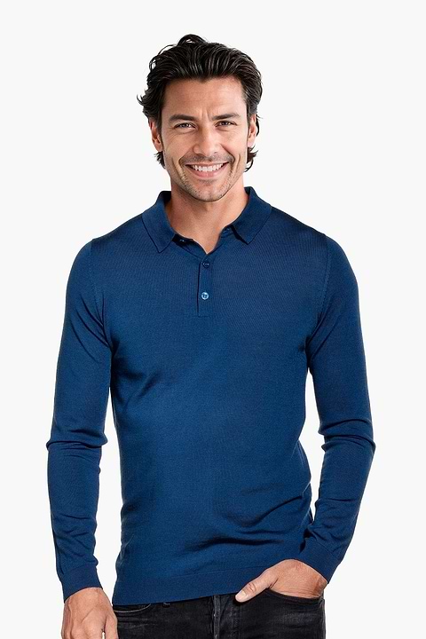 Joe Riva Buttons Long Sleeve Bright Navy - Base Image