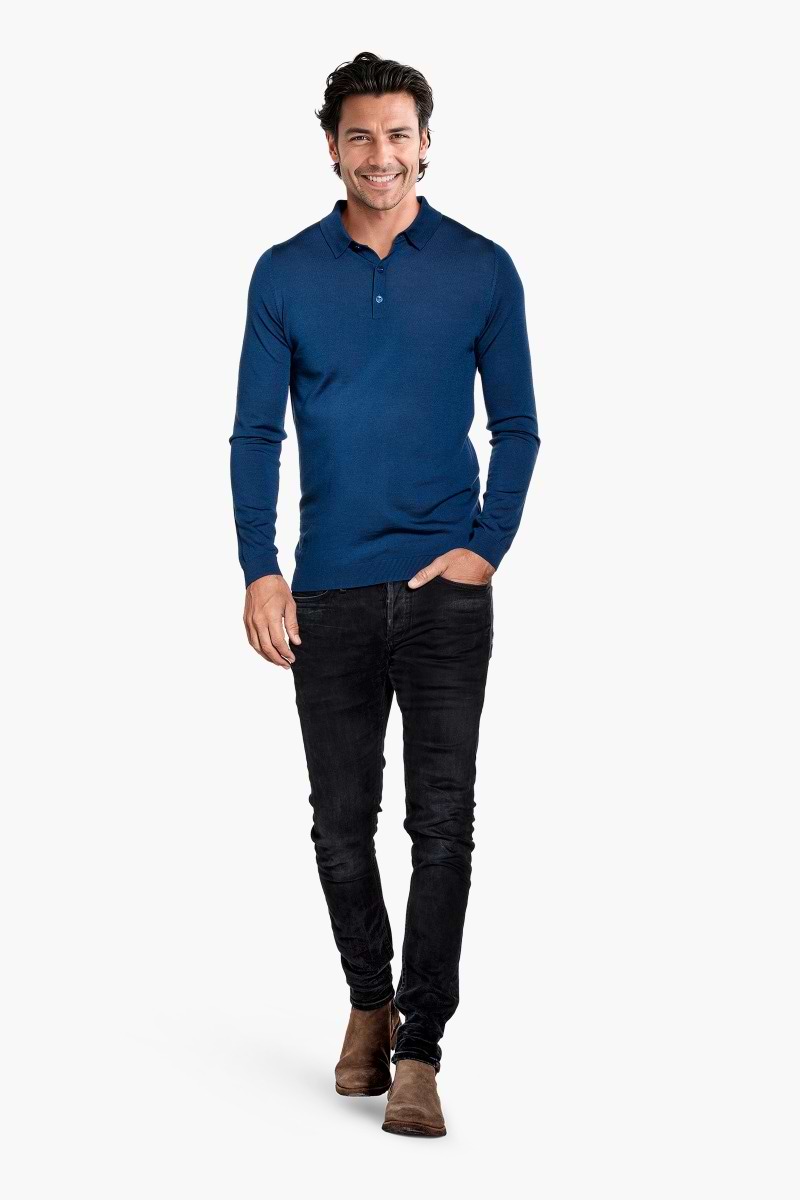 Joe Riva Buttons Long Sleeve Bright Navy