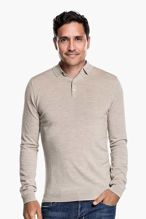 Riva Buttons Long Sleeve Limestone Beige - Base Image